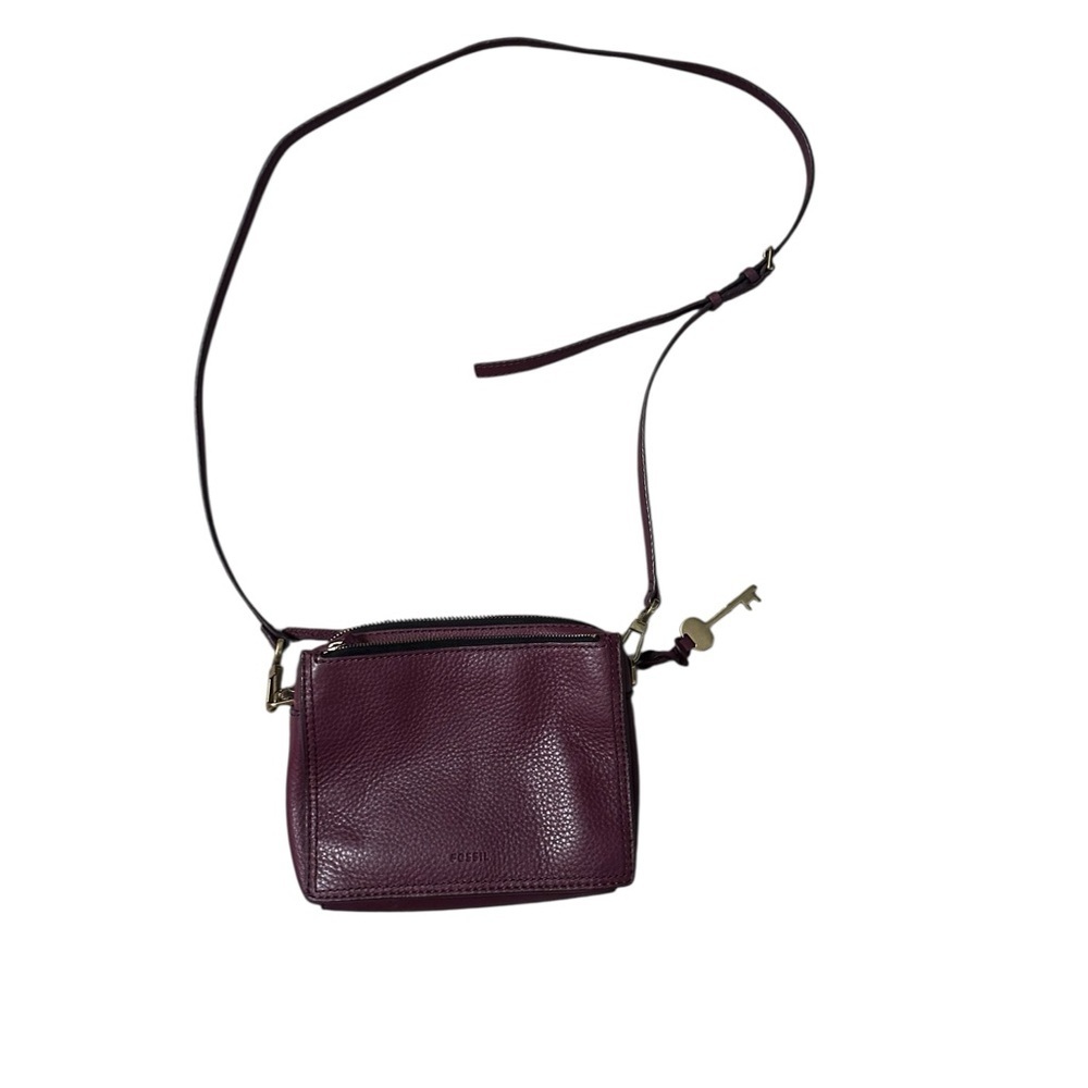 Fossil Campbell Leather Multicolor Patchwork Crossbody Bag Adjustable Strap EUC - Picture 5 of 9